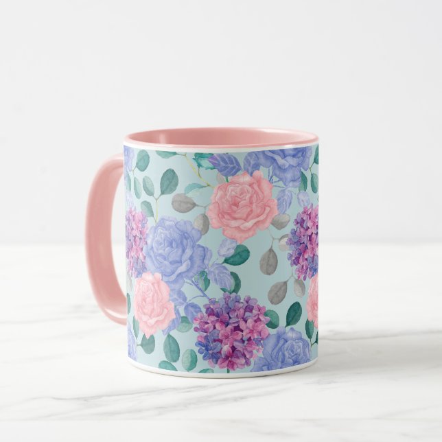Feminine Floral Pattern Mug (Front Left)