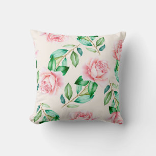 Feminine Floral Throw Pillow
