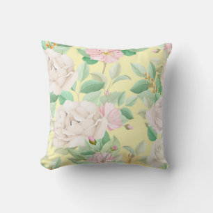 Feminine Floral Throw Pillow