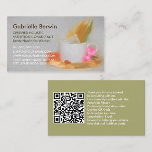 Feminine Foods Nutrition Consultant Women Health Business Card