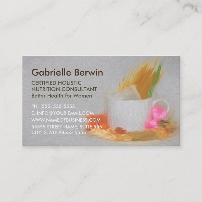 Feminine Foods Nutrition Consultant Women Health Business Card (Front)