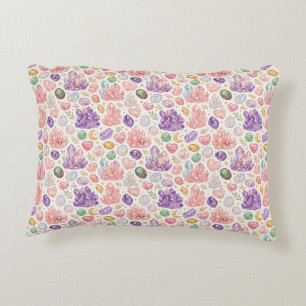 Feminine Gemstone Seamless Pattern Accent Pillow