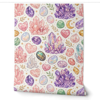 Feminine Gemstone Seamless Pattern Wallpaper