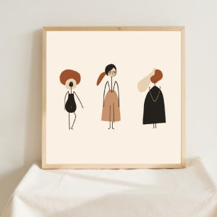 Feminine Geometric Line Art Set XI Poster