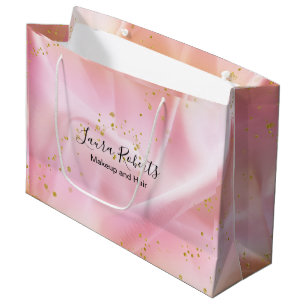Feminine Gold and Pink Glitter  Large Gift Bag