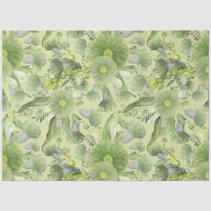 Feminine Green Wattle and Eucalyptus Blooms Tissue Paper