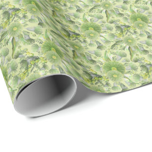 Feminine Green Wattle and Eucalyptus Blooms Wrapping Paper