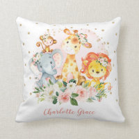 Feminine Jungle Animals Blush Floral Nursery
