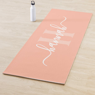 Feminine Large Monogram Script Yoga Mat