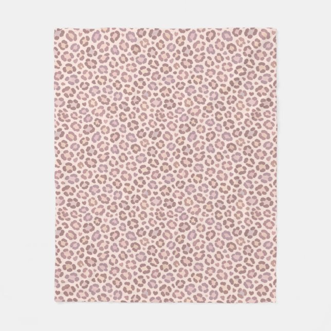 Feminine Leopard Pattern Fleece Blanket (Front)
