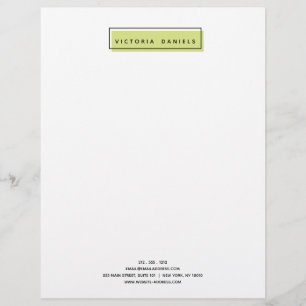 Feminine Logo   Green   Minimal professional Letterhead