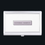Feminine Logo | Lavender | Professional Branding Business Card Holder<br><div class="desc">Make a great impression with this beautiful and girly business card holder. Minimal design features a lavender rectangle with a black geometric border with your name or business name in the centre in modern black lettering This design is part of a "Feminine Branding"collection, matching letterhead, envelopes, business card, stickers and...</div>