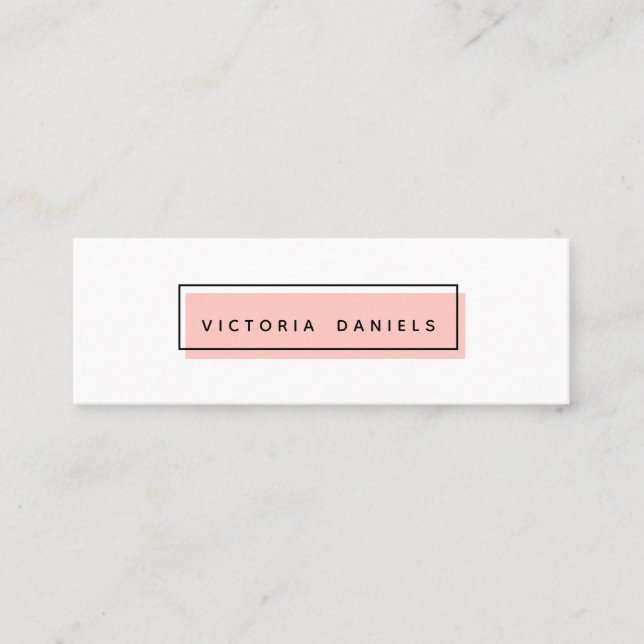 Feminine Logo | Pink | Minimal professional Mini Business Card (Front)