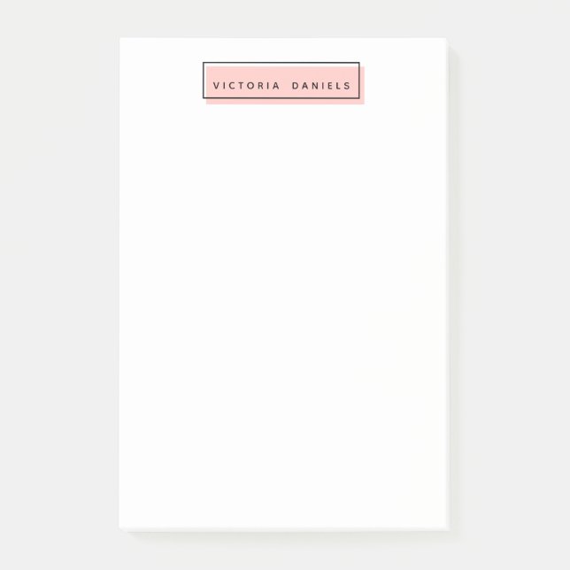 Feminine Logo | Pink | Personalized  professional Post-it Notes (Front)