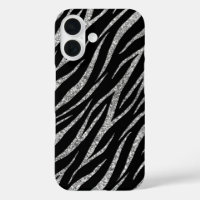 Feminine Luxury Black & Silver Classy Zebra Print