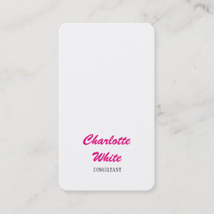 Feminine Minimalist Script Creative Simple Plain Business Card