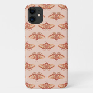 Feminine Nature Pattern – Coral Moth Design iPhone 11 Case