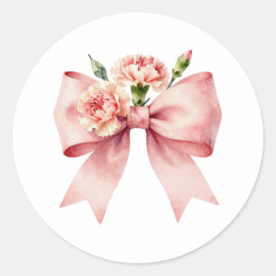 Feminine Pastel Floral Art Classic Round Sticker