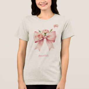 Feminine Pastel Floral Art Tri-Blend Shirt