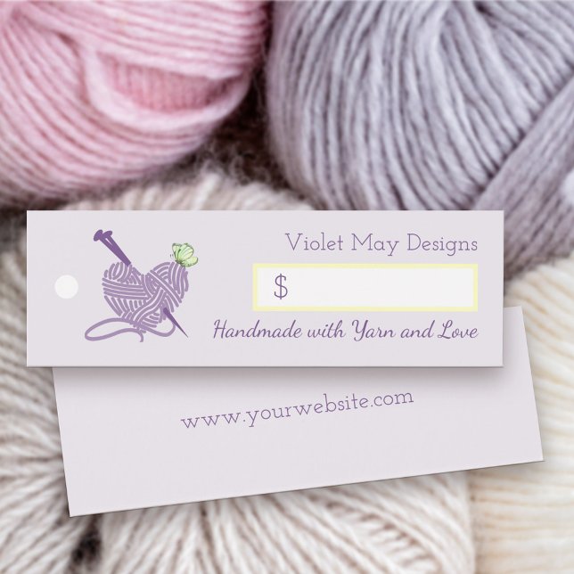 Feminine Pastel Heart Tricot Fer Artisanat (Make your own branded price tags - perfect for craft markets and boutique handmade goods)