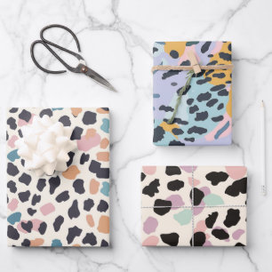 Feminine Pastel Leopard Spots Wrapping Paper Sheet