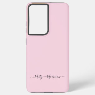 Feminine Pastel Pink with Script Custom Name Samsung Galaxy Case