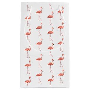 Feminine Pink Flamingo Pattern Small Gift Bag