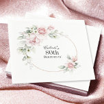 Feminine Pink Floral 80th Birthday Party Napkin<br><div class="desc">Celebrate an 80th birthday in beautiful feminine style with this lovely party napkin in pastel pink florals. A text template is included to personalize with the guest of honour's name. You can also use this template for other ages by personalizing the number 80 to your desired age number. Napkins are...</div>