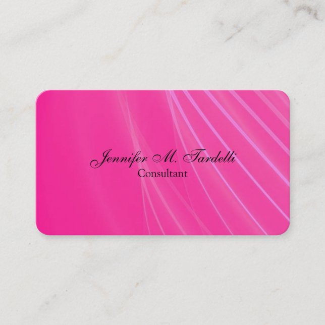 Feminine Pink Minimalist Professional Plain Business Card (Front)