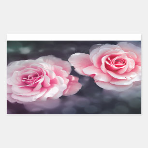 Feminine Pink Roses Floral Photo Sticker
