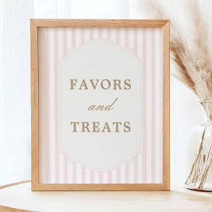 Feminine Pink Stripe Horse Favours & Treats Sign