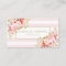 Feminine Pink Stripes and Peonies Business Card