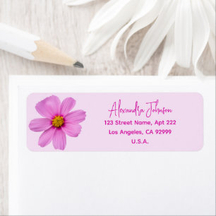 Feminine Pink & Yellow Floral Return Address