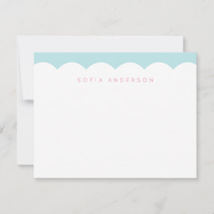 Feminine Scallop Personalized Card