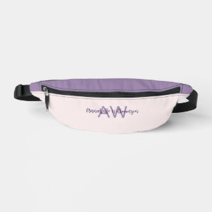Feminine Script Type Initials & Name Blush Violet Fanny Pack