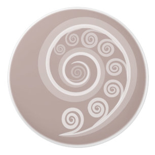 Feminine Silver-Pink Curls & Swirls Ceramic Knob