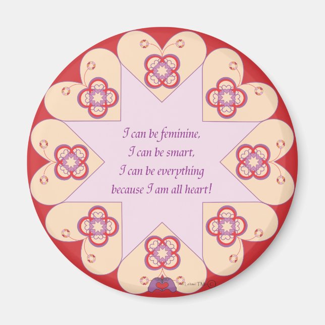 Feminine, Smart, All Heart--HeartStar(TM) magnet (Front)