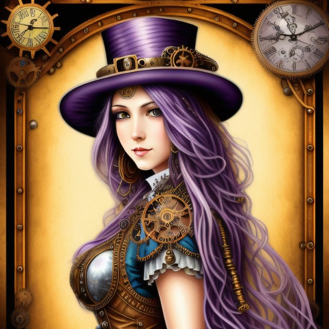 Feminine steampunk woman v17 tissue paper Decoupag (Creator Uploaded)