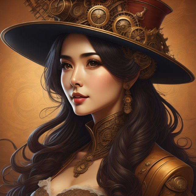 Feminine steampunk woman v9 tissue paper Decoupage (Creator Uploaded)