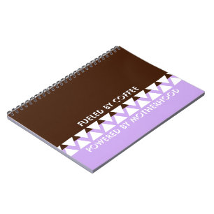 Feminine Striped Typography Coffee Mom Quote Notebook
