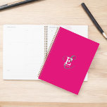 Feminine Stylish Monogram Typography Hot Pink Planner<br><div class="desc">An elegant stylish planner with a beautiful representation of your name and monogram with classic serifs and a more ornate script typography in a balanced symmetrical layout. The three elements blend together with a sophisticated harmony and create your own personal branding logo. Shown here with a trendy hot pink background...</div>