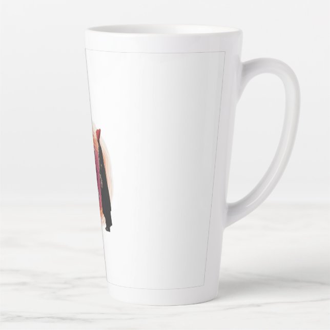 Feminine Surrealism in Warm Tones Latte Mug (Right)