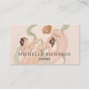 Feminine Vintage Nouveau Mayflies Business Card