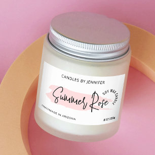 Feminine Watercolor Elegant Pink Candles Tin Sticker