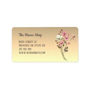 Feminine Watercolor Wildflowers address label 