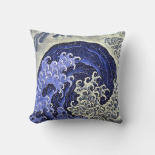 Feminine Wave   Hokusai   Throw Pillow