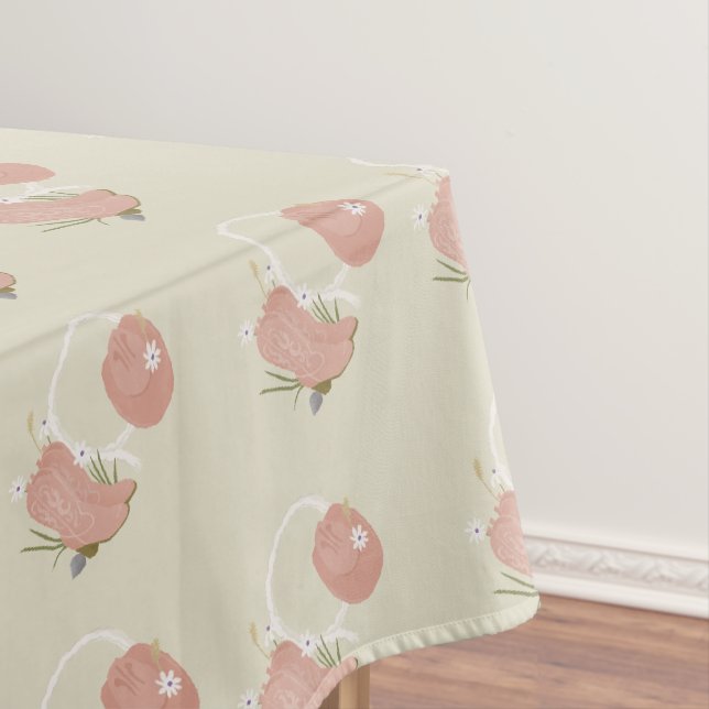Feminine, Western theme cowgirl boots & hat Tablecloth (In Situ)