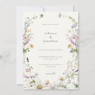 Feminine Wildflower Wedding Invitation Spring