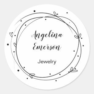 Feminine Wreath Handmade Jewellery Classic Round Sticker