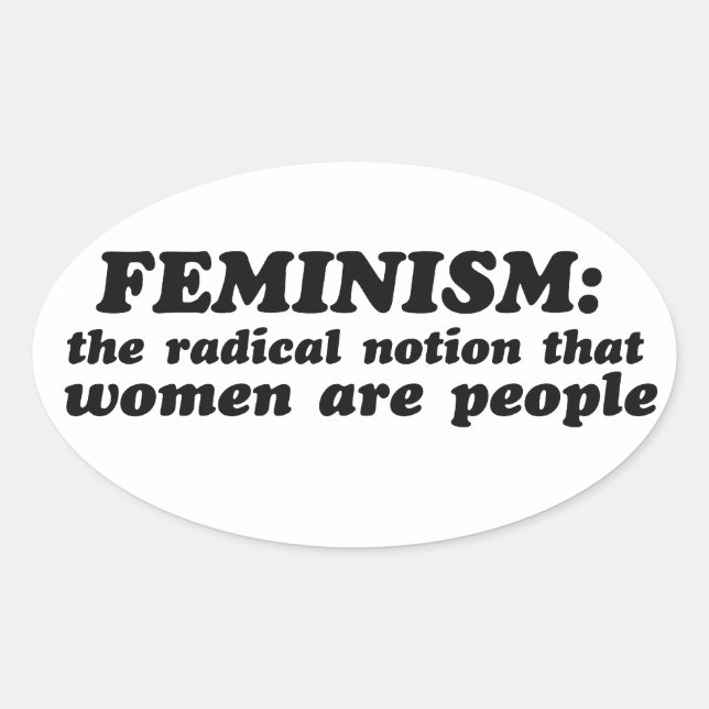 Feminism defined oval sticker (Front)